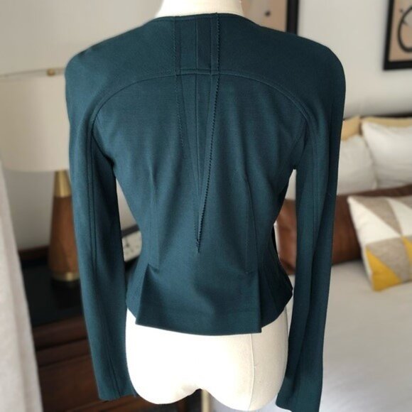 BCBGMaxAzria Fern Green Zip-Front Moto Jacket - Size XXS - Picture 4 of 16